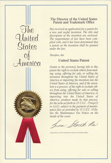 美國專利證書